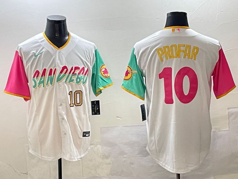 Men San Diego Padres 10 Profar White City Edition 2025 Nike MLB Jersey style 4